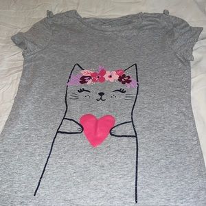Carters short sleeve gray graphic tee girl size 12